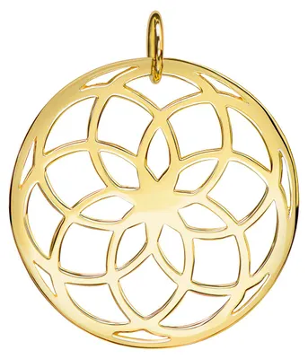 Immagine prodotto di MATERIA Collana "Fiore della vita" con ciondolo Mandala in argento 925 placcato oro, Ø 32 mm, KA-278-Gold