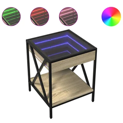 Produktbild von Nachttisch mit Infinity-LED Sonoma-Eiche 40x40x49 cm