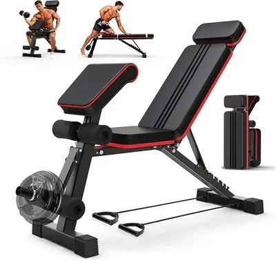 Imagen del producto de Banco de pesas plegable multifunción 8 en 1, banco de entrenamiento con capacidad de carga de 400 kg, banco ajustable para gimnasio en casa, ideal para entrenamiento de piernas, ejercicios de espalda, entrenamiento de todo el cuerpo y silla romana