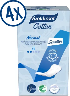 Produktbild von Vuokkoset Slipeinlagen - Organische Baumwolle - 4 x 26 Stück - 104 Slipeinlagen