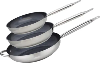 Immagine prodotto di Set di 3 padelle 24, 28 e 32 cm in Vetroceramica senza Profi Therm Platinum Elo