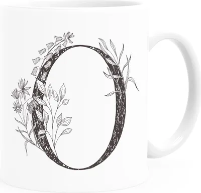 Produktbild von Kaffeetasse Monogramm Initiale Geschenk-Motiv Tasse personalisierte Namenstasse personalisierte Geschenke SpecialMe® O weiß Keramik-Tasse