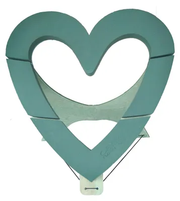 Produktbild von OASIS Steckschaum BIOLINE Deco Herz Offen 60cm Steckmasse Steckschwamm - mit Aufstellvorrichtung