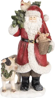 Immagine prodotto di Clayre & Eef decorazione natalizia figura Babbo Natale 17x16x30 cm plastica rossa