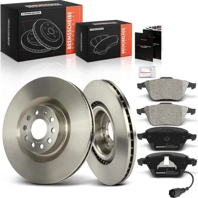 Produktbild von Frankberg 2x Bremsscheiben 4x Bremsbeläge Vorderachse für VW Golf VI Scirocco Audi A3 Seat Leon