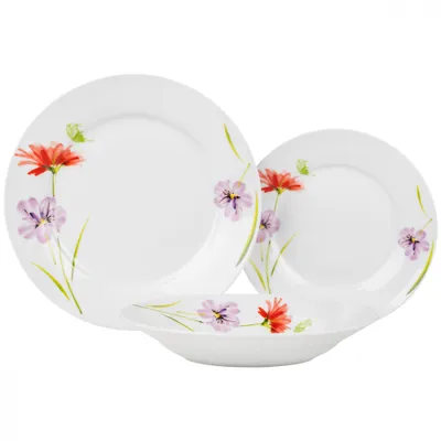 Obrázok produktu pre 18-dielny jedálenský servis sada riadu jedálenská súprava riad 6 osôb jedálenský servis sada tanierov porcelán