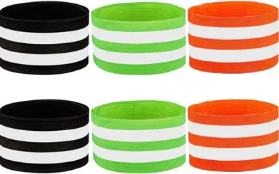 Produktbild von 6er-Pack Reflektierende Bänder für Outdoor-Aktivitäten wie Joggen, Wandern, Laufen, Sicherheitsreflektoren, reflektierendes Armband, 33 x 5 cm