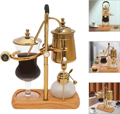 Image de Siphon Cafetière Belge Set Cafetière sous vide Design rétro avec équilibre familial