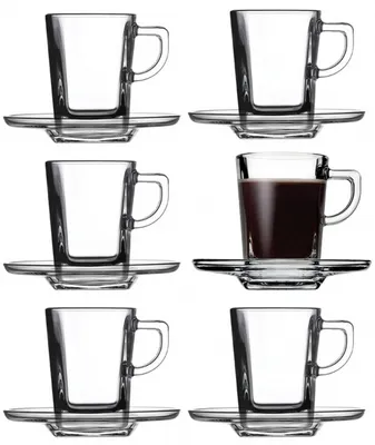 Zdjęcie produktu dla zestaw 12 filiżanek do espresso ze spodkiem Carre