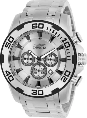 Obrázek produktu pro Invicta Pro Diver - SCUBA 22317 Pánské Hodinky - Quartz Hnutí - Nerezová Ocel s Stříbrným Ciferníkem - 50 mm