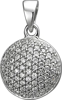Produktbild von JOBO Anhänger rund 925 Sterling Silber 66 Zirkonia Silberanhänger