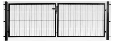 Produktbild von Doppelflügeltor anthrazit, 300 x 80 cm (B x H), für Stabmattenzäune mit Befestigungsmaterial