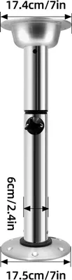 Zdjęcie produktu dla Stelaż stołowy do łodzi, przyczepy kempingowej i kampera – noga stołowa/podstawa stołowa – regulacja wysokości – maks. wysokość 72 cm – srebrny