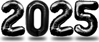 Produktbild von Oblique Unique Folien Luftballon Zahl 2025 für Silvester jahr Party Deko Ballons Zahlenballons - schwarz