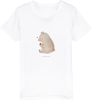 Produktbild von Mr. & Mrs. Panda Kleinkinder T-Shirt Bär Marienkäfer 12-14 Jahre (152/164) - Weiß - Geschenk, Kinder Mädchen, Teddy, Kurzarm, Liebe, Das Leben Ist schön, Jungen, Freiheit