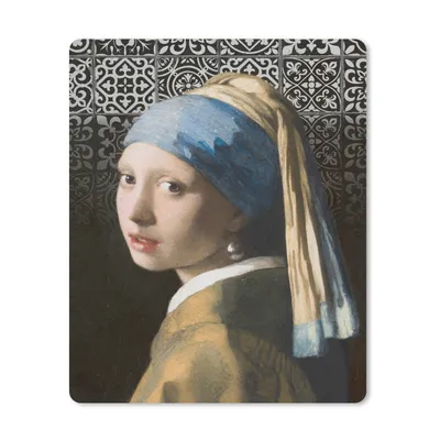 Produktbild von MuchoWow® Mauspad Mousepad Das Mädchen mit dem Perlenohrring - Johannes Vermeer - Schnittmuster 30x40 cm - Mousepads - Maus Mat - Pad - Mausunterlage - Mausmatten