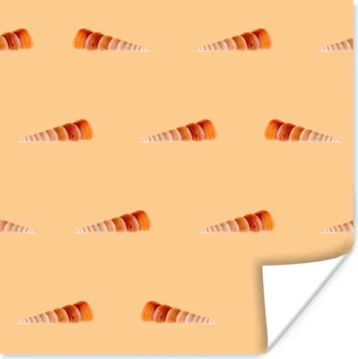 Produktbild von MuchoWow® Poster Muscheln - Muster - Orange 75x75 cm - Wand Dekoration