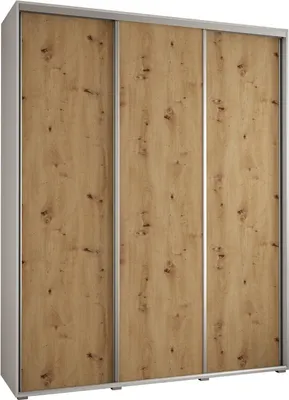 Produktbild von MEBLE KRYSPOL Davos 1 Schrank, drei Türen - 235,2x200x60 cm - Weiß Artisan Silber