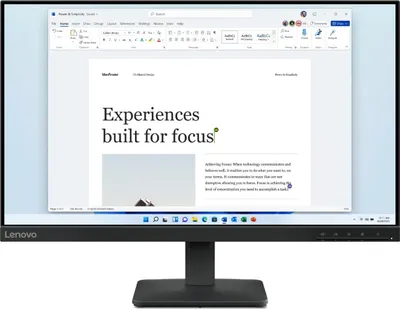 Produktbild von Lenovo L24-4e Monitor, 60,5 cm (23.8"), 1920 x 1080 Pixel, Full HD, LCD, 6 ms, Schwarz
