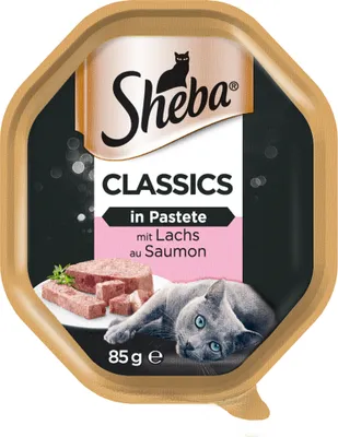 Produktbild von Sheba® Classics mit Lachs - Katzennassfutter in Pastete, Schale 36 x 85g