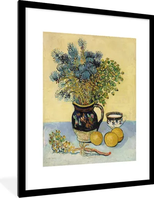 Produktbild von MuchoWow® MuchoWow® Gerahmtes Poster Stillleben - Vincent van Gogh 60x80 cm - Poster mit zchwarzem Bilderrahmen - Wohnzimmer - Dekorationen - Prämie