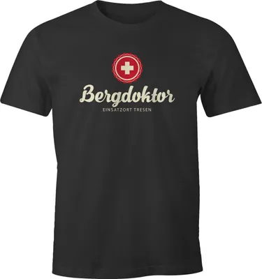 Produktbild von Herren T-Shirt Bergdoktor Après Ski Hüttengaudi Ski-Party Fun-Shirt Moonworks® anthrazit 3XL