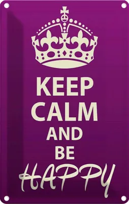 Produktbild von vianmo Blechschild 18x12 cm Keep Calm and be happy Yoga