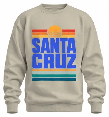 Productafbeelding van Santa Cruz, Californië, zonsondergang, retro, vintage, Californië, oceaan, sweatshirt, trui, natuur, maat XL