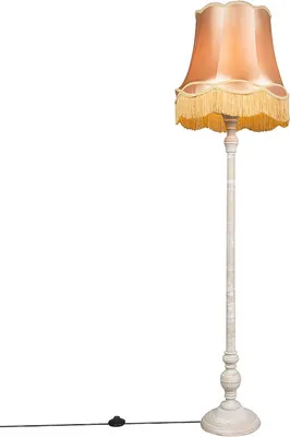Produktbild von Graue Stehlampe mit Granny Lampenschirm Gold Classico