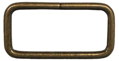 Produktbild von 10 Rechteck Ringe Rahmen Durchzug Metall-Schlaufe Gurtband Variantenwahl, Farbe:altmessing, Größe:38 (32) x 13 x 2.7 mm