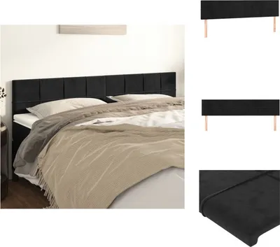 Produktbild von vidaXL Kopfteile 2 Stk. Schwarz 100x5x78/88 cm Samt -  Kopf- & Fußenden