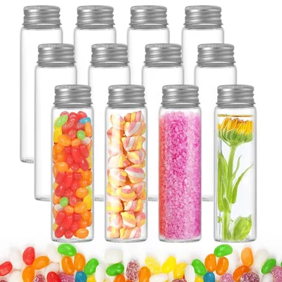 Produktbild von Reagenzgläser Teströhrchen Probenröhrchen - 110 ml - Transparenter Kunststoff - Mit Schraubdeckel - 12 Stück