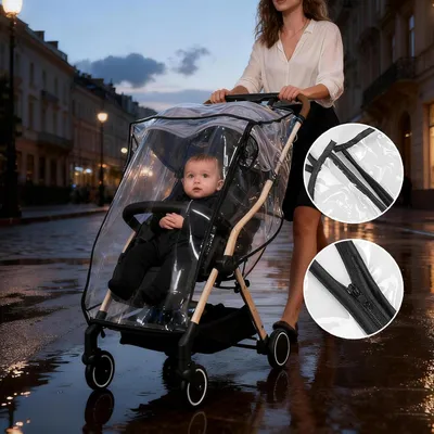 Produktbild von Regenschutz Kinderwagen mit Sichtfenster universal wetterfest Wind Schnee