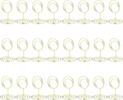 Produktbild von Metalen Kaarthouder - gusseiserne Namenplakette für Visitenkarten, Fotos und Tischnummern - dekorativer Entwurf - gold - 5 x 3 x 3 cm - Metall für Hochzeit und Party
