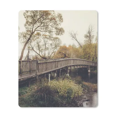 Produktbild von MuchoWow® Mauspad Mousepad Herbst - Brücke - Bäume 19x23 cm - Mousepads - Maus Mat - Pad - Mausunterlage - Mauspads - Spielen