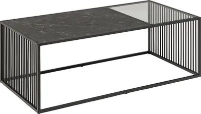 Image de Smuk Table basse 120 cm Violet Marbre Noir