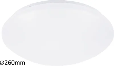 A white, round ceiling light is shown against a white background. The diameter of the light is indicated as 260mm.