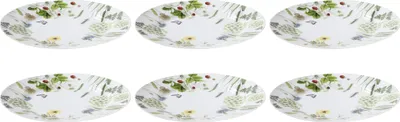 Produktbild von Porzellan-Teller - Gilde 6 x Speiseteller / Essteller Wild Flowers - Geschirr Küche Haushalt