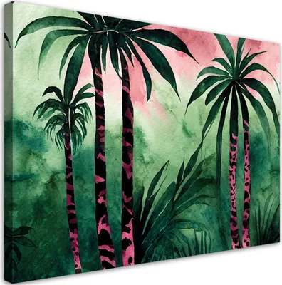 Produktbild von Leinwandbild tropische Dschungellandschaft 60x40 Feeby Grün bild für die wand bereit zum aufhängen