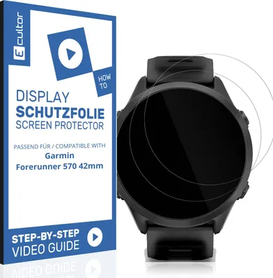 Produktbild von 2x 3D Schutzfolie Matt für Garmin Forerunner 570 42mm Display Flexibel Full Cover
