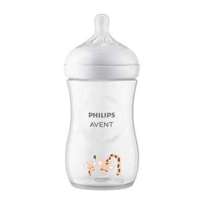 Zdjęcie produktu dla Philips AVENT Responsywna butelka Natural SCY903/67 Butelka dla niemowląt z decorem żyrafa