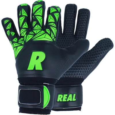 Produktbild von Real Subliem Torwarthandschuhe Kinder - Schwarz / Neongrün  | Größe: 5,5
