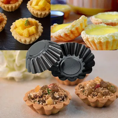 Produktbild von 12-teiliges Eierkuchenform Set - Cupcake-Muffinform - Mini-Tortenform - Antihaftbeschichtung - DIY Backform für Pudding und Kuchen
