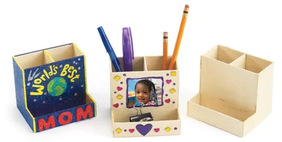 Productafbeelding van Colorations Houten Bureauorganizer Creatief Set - 12 stuks voor kinderen