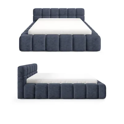 Produktbild von Dekori Polsterbett 160x200 NUBO PREMIUM Wolkenbett mit Bettkasten, Chenille Stoff - Dunkelblau (Perfect Harmony 77)