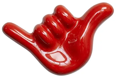 Produktbild von Kleiderhaken Rot Shaka-Zeichen für Heizkörper, bohrfrei, Tragkraft bis 10 kg, 15x9,5x7 cm