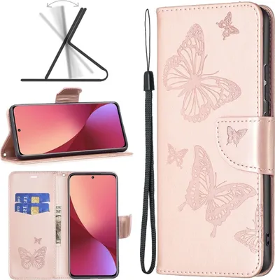 Produktbild von König Design Hülle kompatibel mit Xiaomi 12 / 12X Kunstleder Handyhülle - Handy Case Rose Gold
