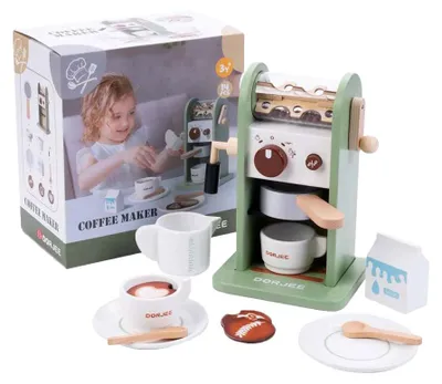 Produktbild von Holz Kaffeemaschine Spielzeug Set mit Zubehör für Kinder