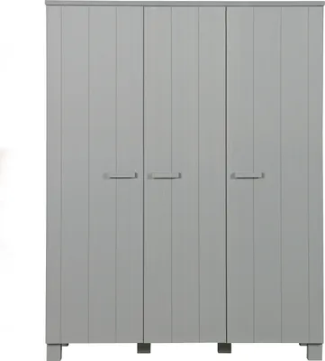 Produktbild von Woood Dennis Kleiderschrank Aus Kiefer, 3-Türig, Grau