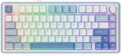 Immagine prodotto di Tastiera meccanica da gioco F75 Hot-Swap Gasket con imbottitura a cinque strati, Bluetooth/2,4G/Wireless/USB-C, RGB, compatta, batteria a lunga durata